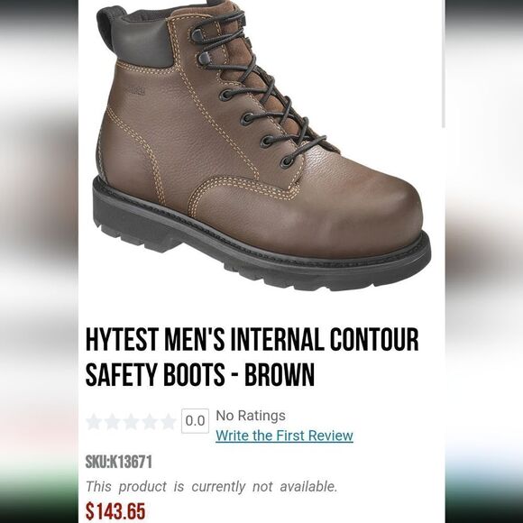 Hytest Men\'s Internal Contour Safety Boots - Brown